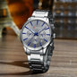 Curren 8435 New Style Fashion Casual Quartz Watch Stainless Steel Band Waterproof Date Display Chronograph Hand Watch for Men