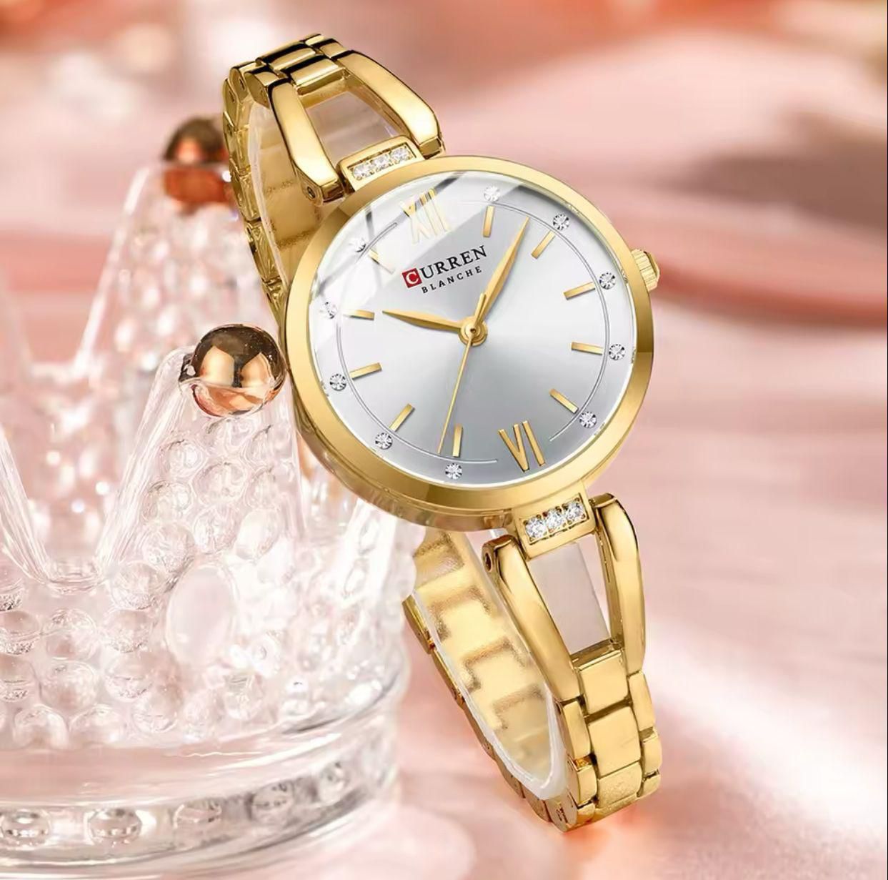 CURREN 9092 Luxury Women's Watches Elegant Fashion Gold Stainless Steel Waterproof Original Female Quartz Wrist Watch
