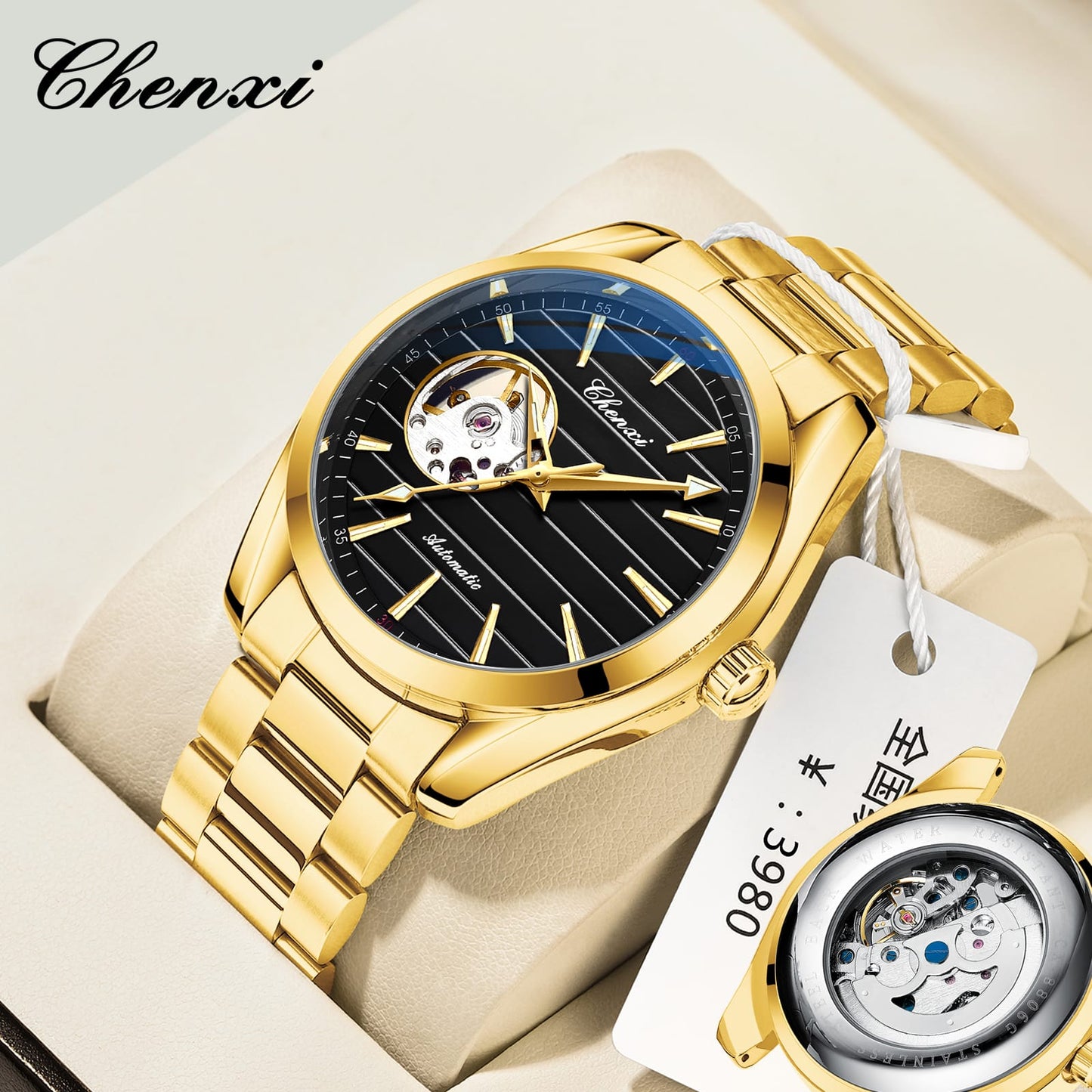CHENXI 8806 Watch Top Men Automatic Mechanical Business Watches Stainless Steel Waterproof Men's Wristwatches
