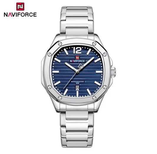 NAVIFORCE NF9243S 9243 New Simple Men Top Brand Luxury Business Date Wristwatch Stainless Steel Sport Quartz Original Male Clock