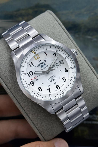 Seiko 5 Sports 7S36-0380 Automatic Men’s Stainless Steel Watch – Day & Date, 30M Water Resistant