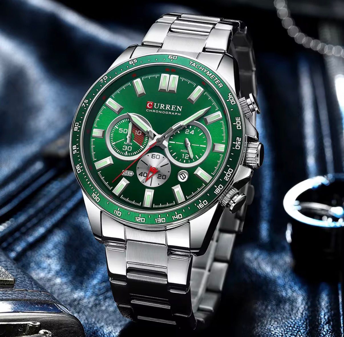 Luxury CURREN 8418 Watch for Men Fashion Sport Men's Quartz Watch with Calendar Chronograph Luminous Hands Waterproof Wristwatch