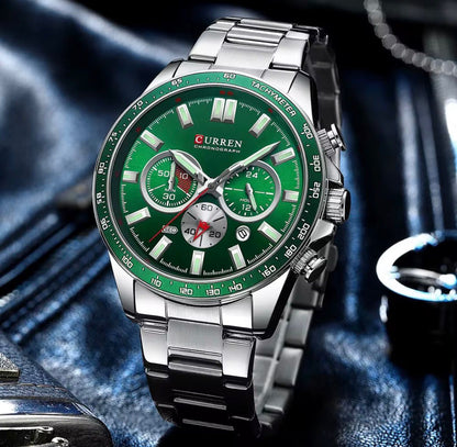 Luxury CURREN 8418 Watch for Men Fashion Sport Men's Quartz Watch with Calendar Chronograph Luminous Hands Waterproof Wristwatch
