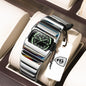 Poedagar 846 Luxury Men Square Quartz Watch Stainless Steel Strap Hardlex Glass 3ATM Waterproof Luminous Wrist Watch