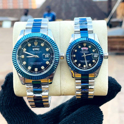 Stylish Couple Watches Stainless Steel Multi-Color Design