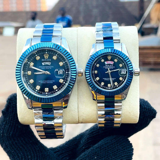 Stylish Couple Watches Stainless Steel Multi-Color Design