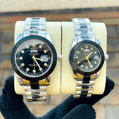 Stylish Couple Watches Stainless Steel Multi-Color Design