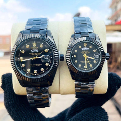 Stylish Couple Watches Stainless Steel Multi-Color Design