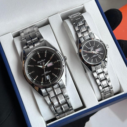 Waterproof Stainless Steel Luxury Couple Fashion Watch with Date Quartz Wristwatch