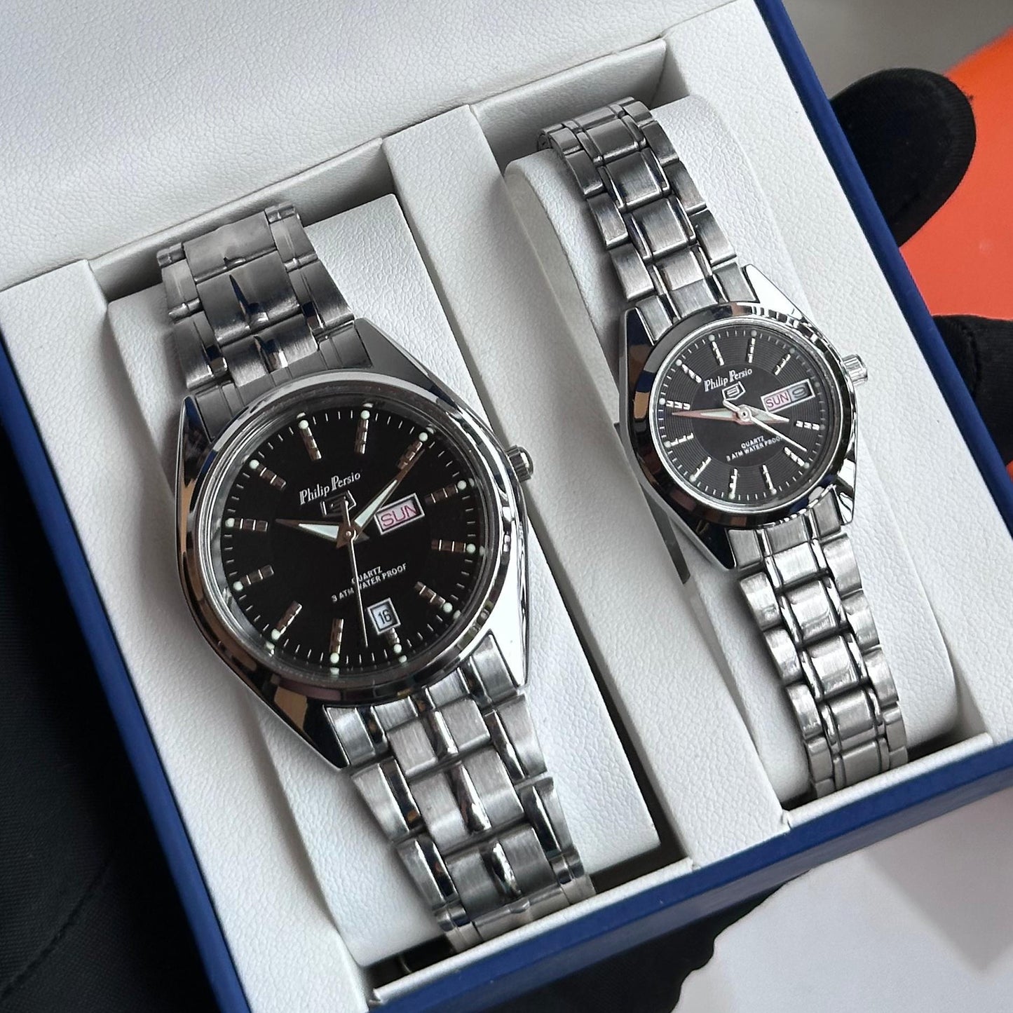 Waterproof Stainless Steel Luxury Couple Fashion Watch with Date Quartz Wristwatch