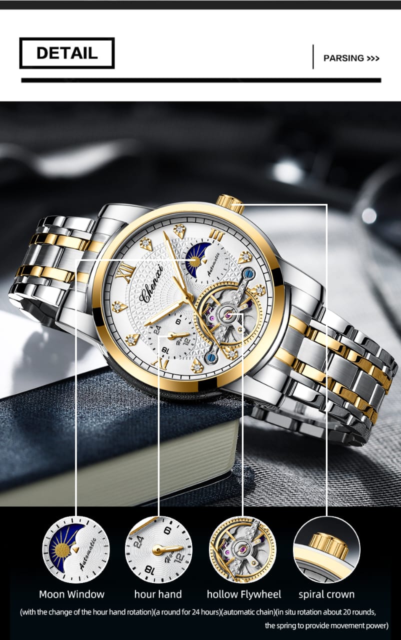 CHENXI 8870 Luxury Top Brand Mechanical Wristwatches Business Skeleton Automatic Watches Men Wrist