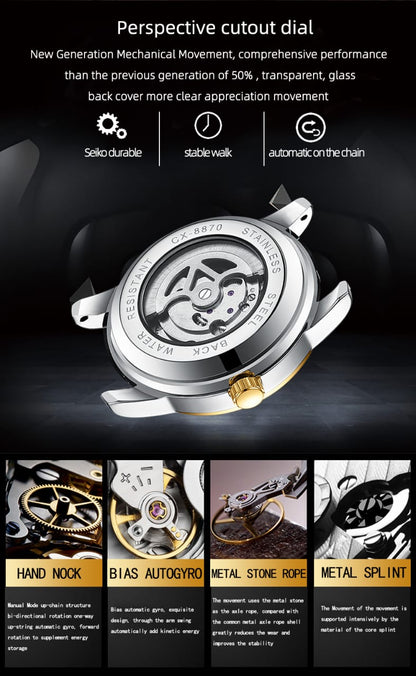 CHENXI 8870 Luxury Top Brand Mechanical Wristwatches Business Skeleton Automatic Watches Men Wrist