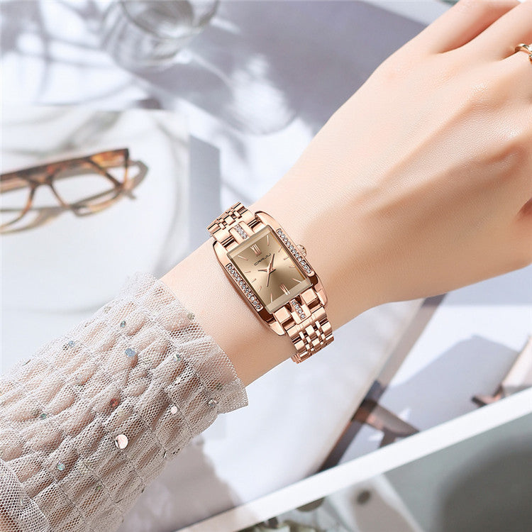 CRRJU 5026 Diamond Watches for Women Quality Quartz Wristwatch Lady Watch Stainless Steel for Girls