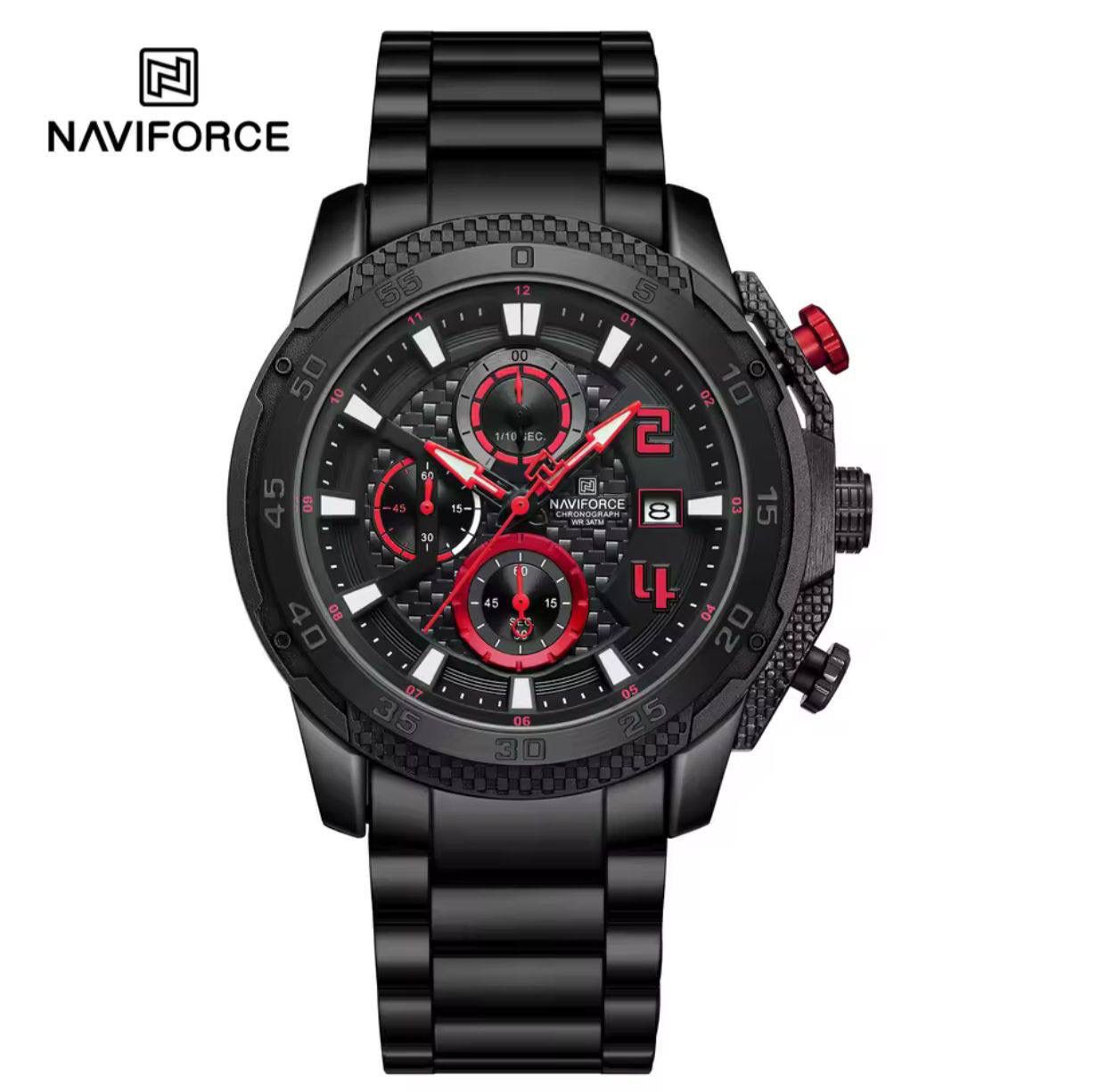 NAVIFORCE 5086 NEW Watches Top Luxury Stainless Steel Men's Waterproof Watch Sports Chronograph Multifunctional Calendar Watch