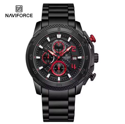 NAVIFORCE 5086 NEW Watches Top Luxury Stainless Steel Men's Waterproof Watch Sports Chronograph Multifunctional Calendar Watch