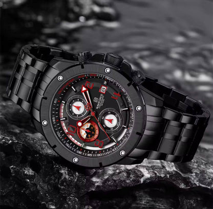 NAVIFORCE 5086 NEW Watches Top Luxury Stainless Steel Men's Waterproof Watch Sports Chronograph Multifunctional Calendar Watch