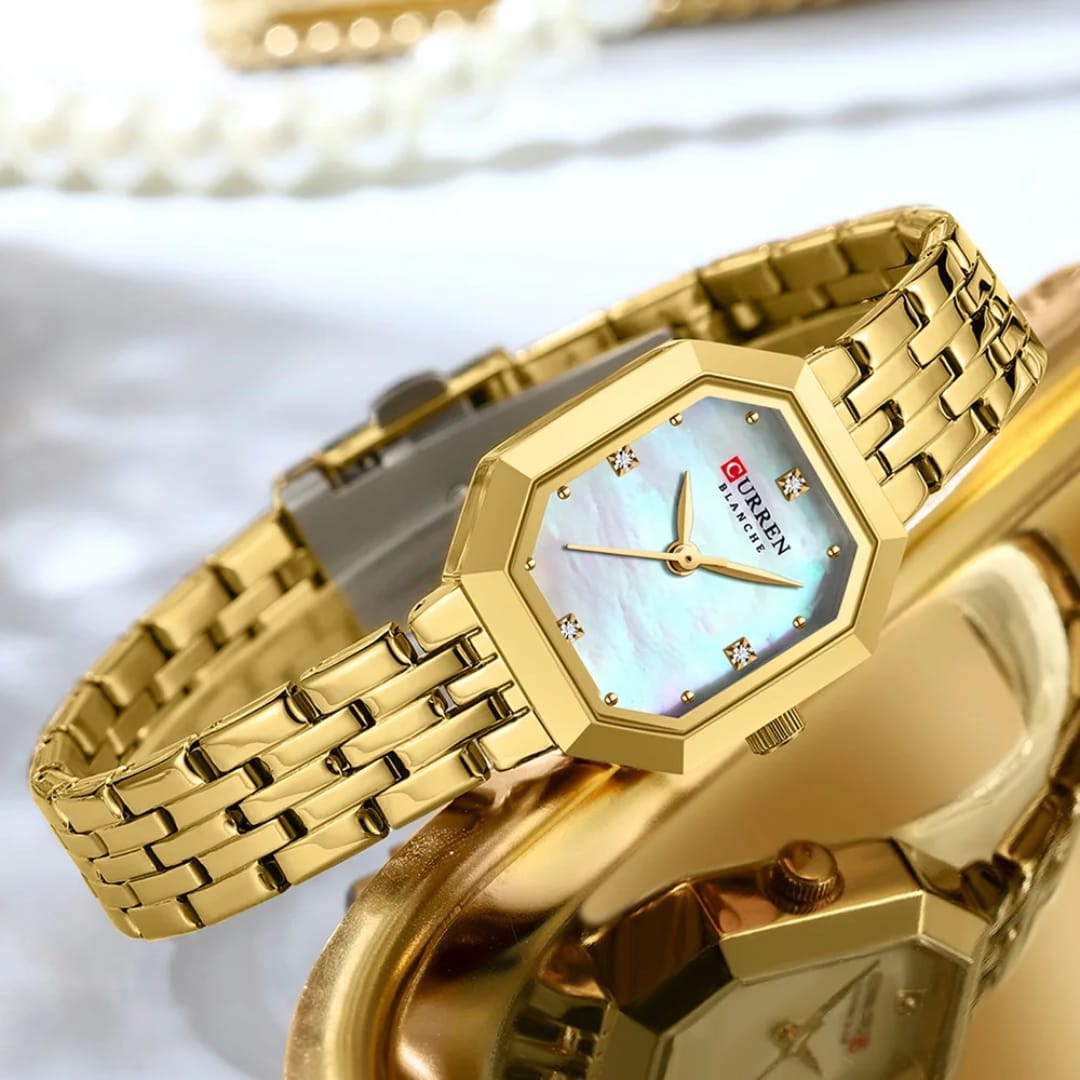 CURREN 9108 Elegance Dress Women's Watch Unique Design Simple Dial Stainless Steel Bracelet Minimalist Quartz Ladies Wristwatch