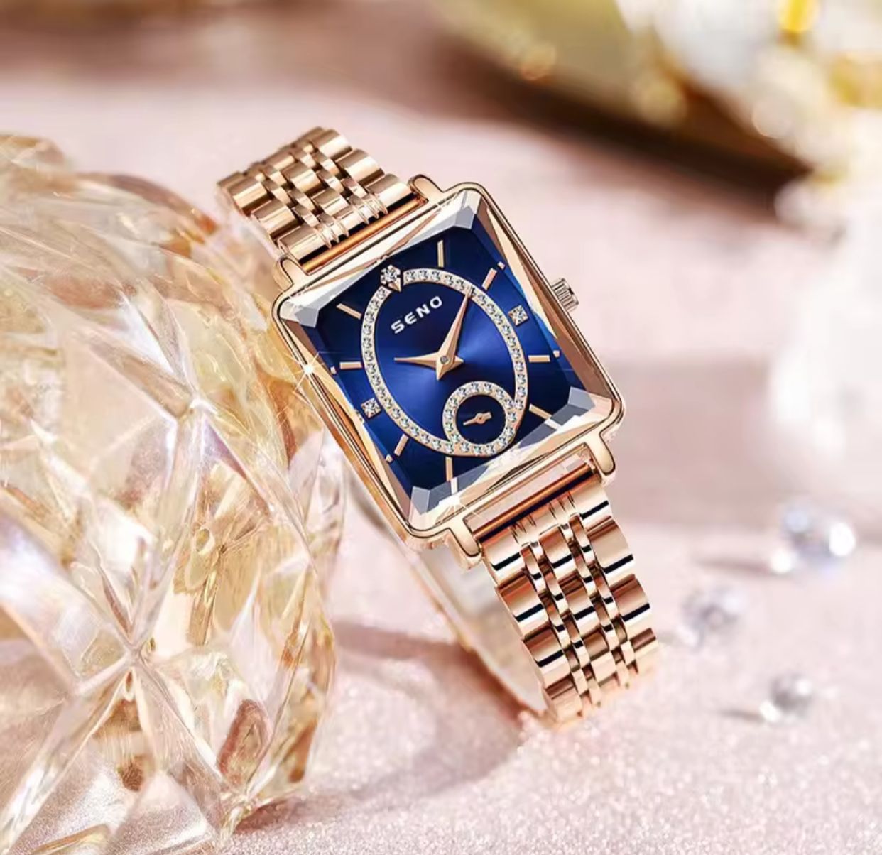 Seno S074 Women's Quartz Watch Brand Small and Delicate Waterproof Crystal Watch  for Women