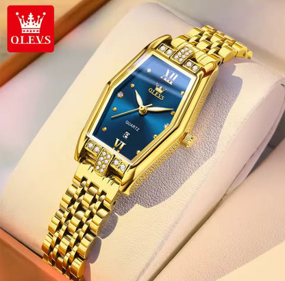 OLEVS 3699 Quartz Watch Elegant Luxury Fashion Small Gold Watch Original Stainless Steel Waterproof Ladies Wristwatch for Women