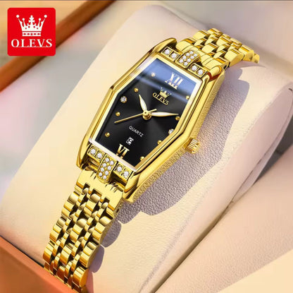 OLEVS 3699 Quartz Watch Elegant Luxury Fashion Small Gold Watch Original Stainless Steel Waterproof Ladies Wristwatch for Women