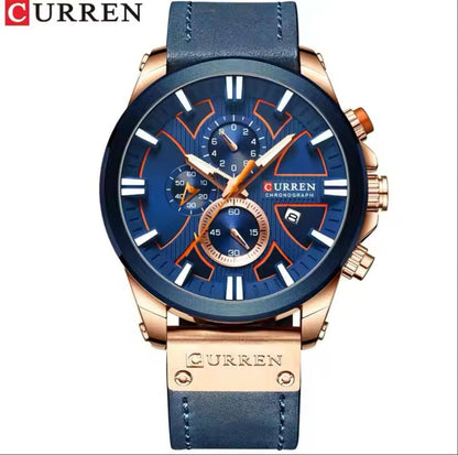 CURREN 8346 Watch Chronograph Sport Mens Watches Quartz Clock Leather Male Wristwatch  Fashion Gift for Men