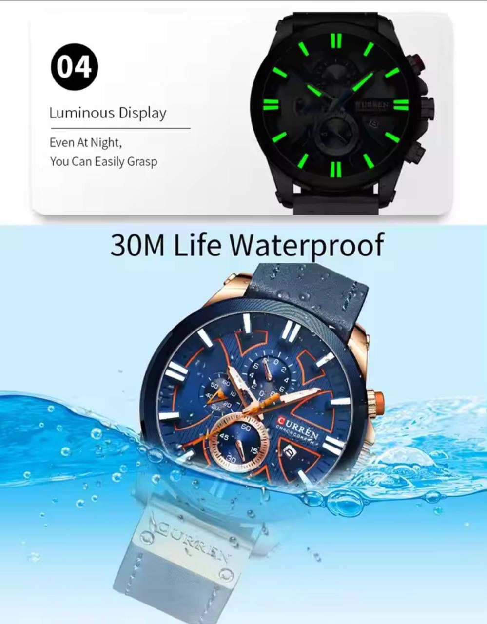 CURREN 8346 Watch Chronograph Sport Mens Watches Quartz Clock Leather Male Wristwatch  Fashion Gift for Men