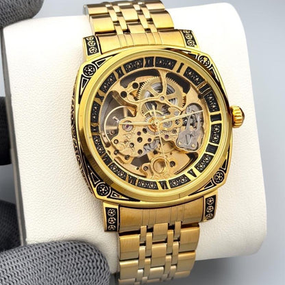 Hot-selling Brand FORSINING FSG3035 Fashion Men's Retro Watch Automatic Mechanical Watch Waterproof Stainless Steel Watch