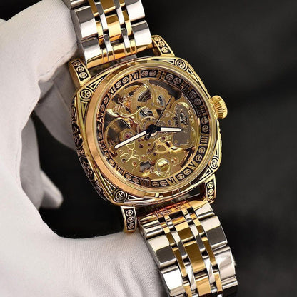 Hot-selling Brand FORSINING FSG3035 Fashion Men's Retro Watch Automatic Mechanical Watch Waterproof Stainless Steel Watch