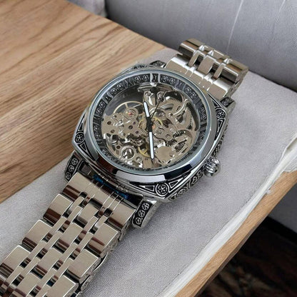 Hot-selling Brand FORSINING FSG3035 Fashion Men's Retro Watch Automatic Mechanical Watch Waterproof Stainless Steel Watch