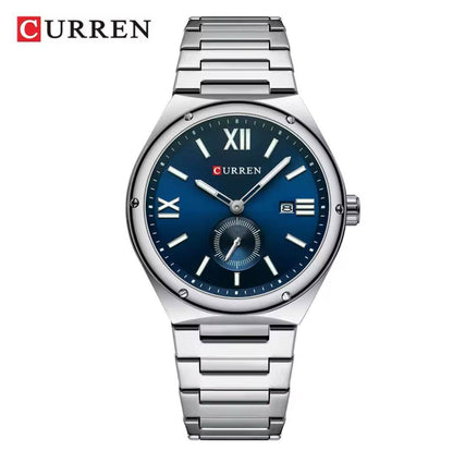 CURREN 8471 Fashion Casual Wrist Watch New Stainless Steel Luminous Calendar Waterproof Mens Business Quartz Watches for Men