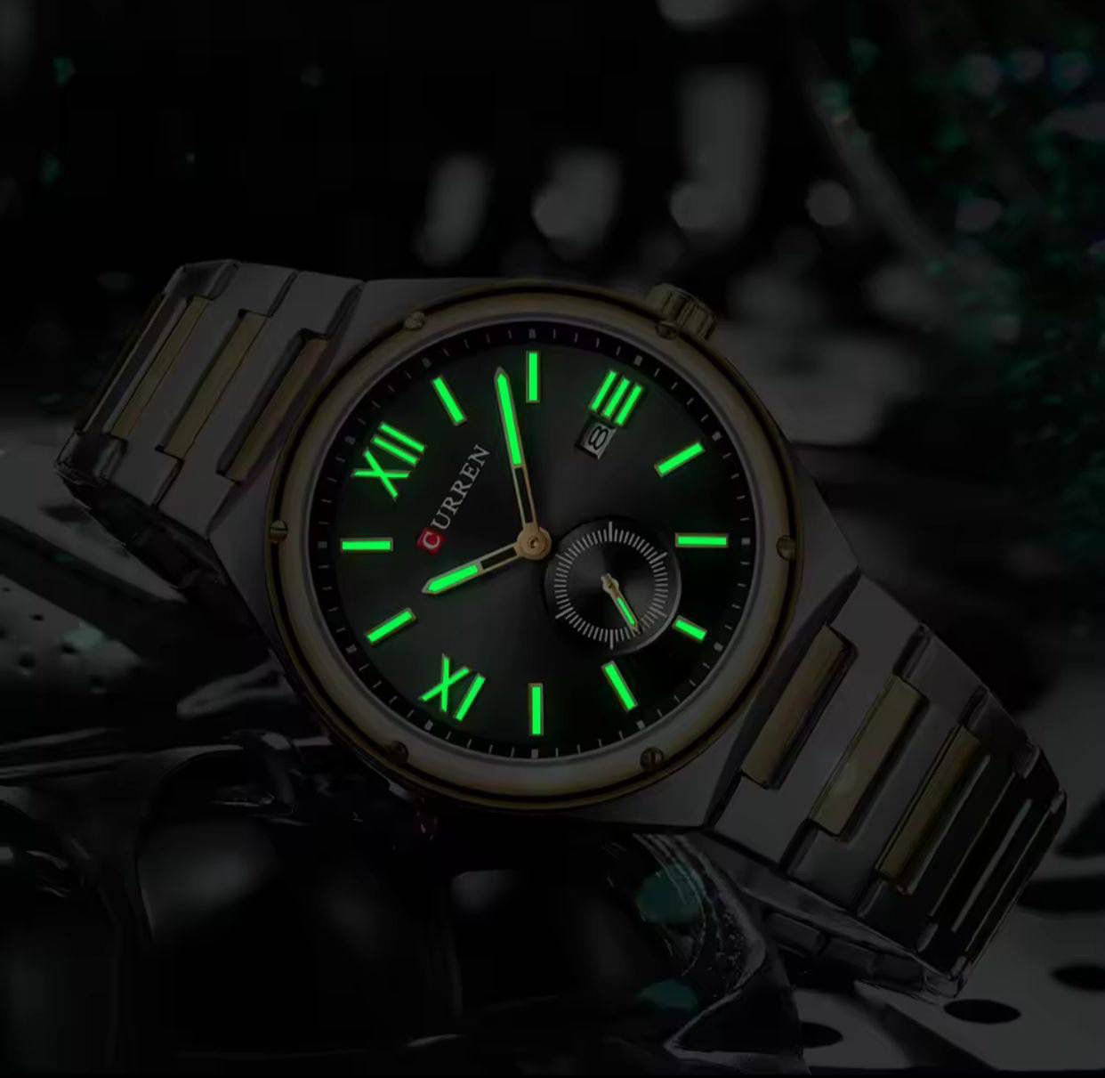 CURREN 8471 Fashion Casual Wrist Watch New Stainless Steel Luminous Calendar Waterproof Mens Business Quartz Watches for Men