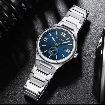 CURREN 8471 Fashion Casual Wrist Watch New Stainless Steel Luminous Calendar Waterproof Mens Business Quartz Watches for Men