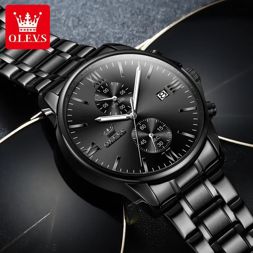 OLEVS 2886 Top Brand Men's Watches Luxury Stainless Steel Date Luminous Waterproof Business Quartz Watch for Men