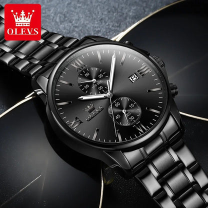 OLEVS 2886 Top Brand Men's Watches Luxury Stainless Steel Date Luminous Waterproof Business Quartz Watch for Men