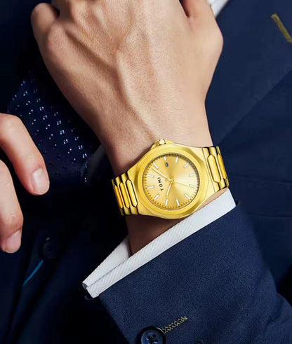 TOMI T301 Fashion Business Men's Quartz Watch Simple Zinc Alloy Strap Waterproof Casual Elegant Male Wristwatch Gift Watch Set