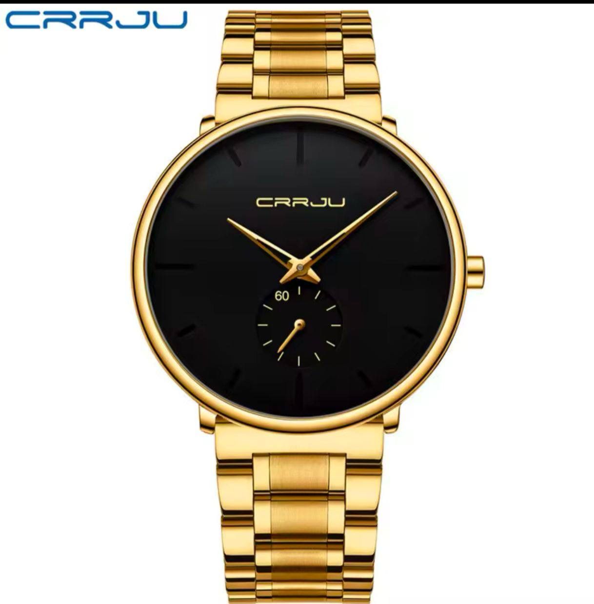 CRRJU 2150 Fashion Wrist Watches Men Business Casual Waterproof Clock Male Stainless Steel Strap