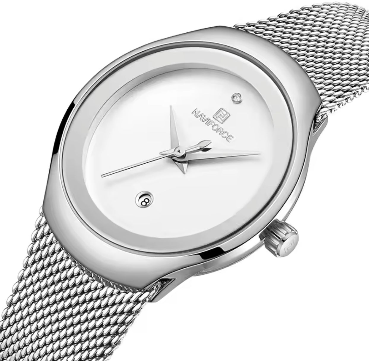 NAVIFORCE 5004 Watch Women Fashion Simple Dress Quartz Watches Lady Stainless Steel Waterproof Girl Wristwatch