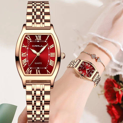 CRRJU 5013 Women Watches Elegant Steel Dress Bracelet Wrist Watches for Woman Ladies Square Waterproof Female
