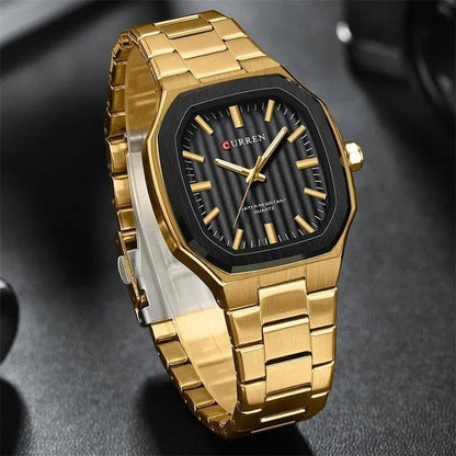 CURREN 8458 Stainless Steel Watches for Mens Creative Fashion Luminous Dial  Clock Male Casual Wristwatches