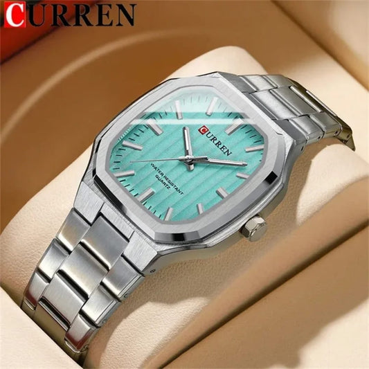 CURREN 8458 Stainless Steel Watches for Mens Creative Fashion Luminous Dial  Clock Male Casual Wristwatches