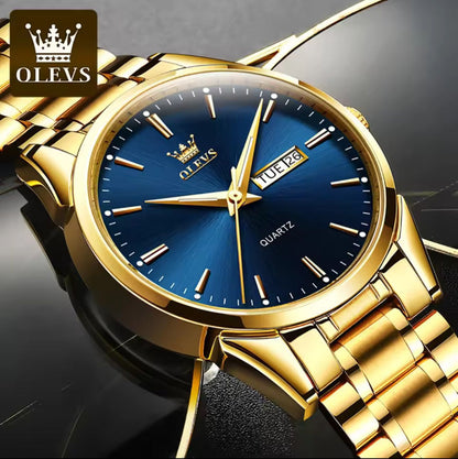 OLEVS 6898 Luxury Men's Quartz Watches With Stainless Steel Calendar Classic Wrist Watch Fashion Waterproof Wristwatch