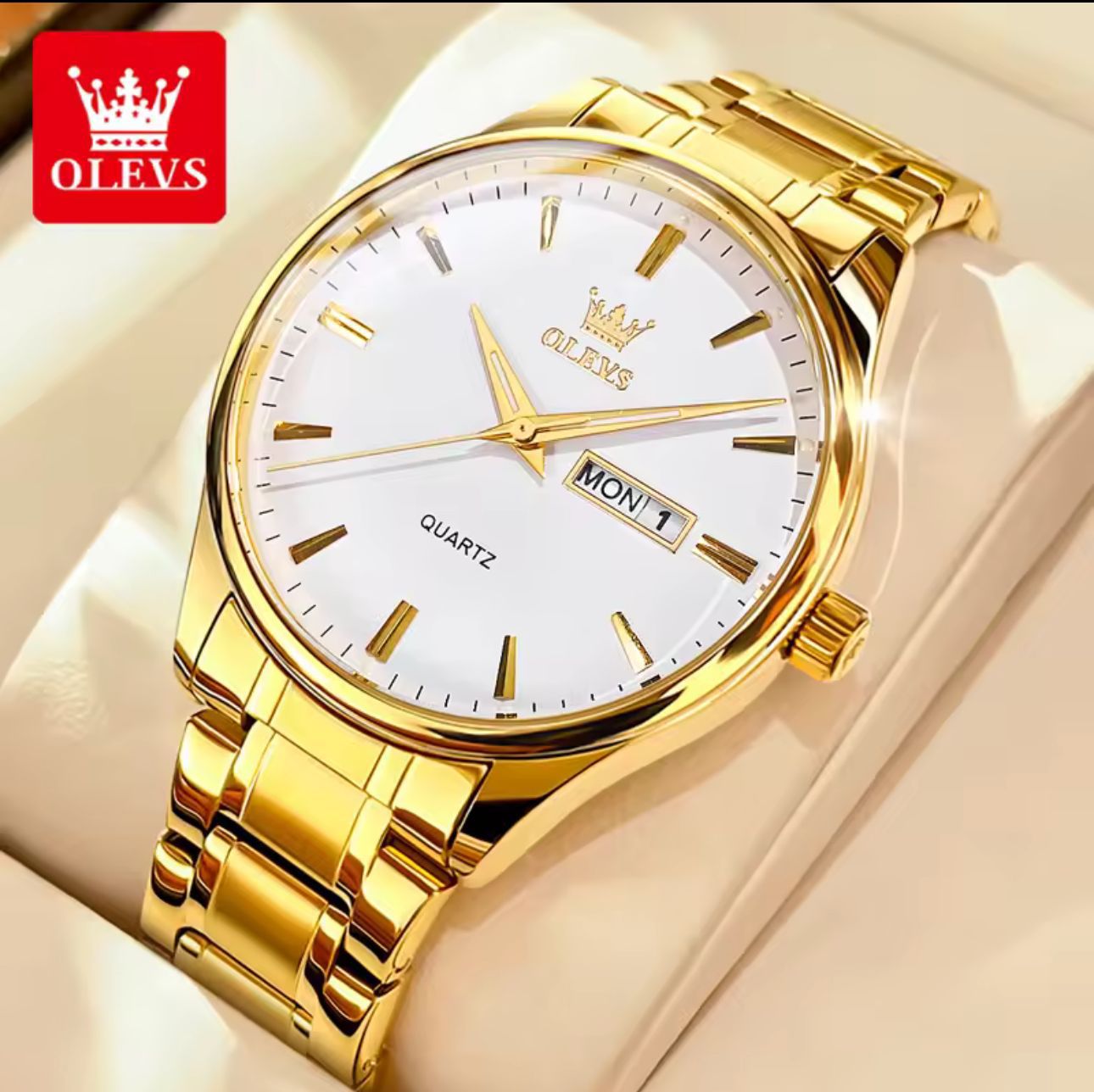 OLEVS 6898 Luxury Men's Quartz Watches With Stainless Steel Calendar Classic Wrist Watch Fashion Waterproof Wristwatch