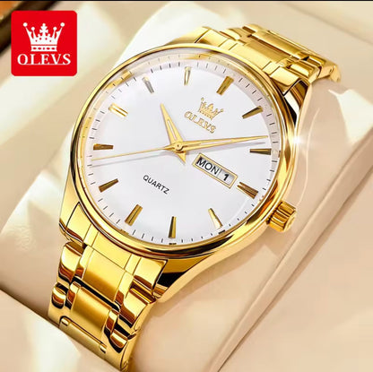 OLEVS 6898 Luxury Men's Quartz Watches With Stainless Steel Calendar Classic Wrist Watch Fashion Waterproof Wristwatch