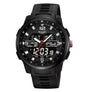 SKMEI Men's 50M Waterproof Chronograph LED Light Sports Watch with TPU Strap 2401 Model Analog-Digital Dial Display
