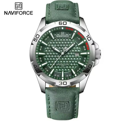 NAVIFORCE 8023 Male Wrist Watches Sports Anti-shock Waterproof Leather Strap Men Fashion Watch