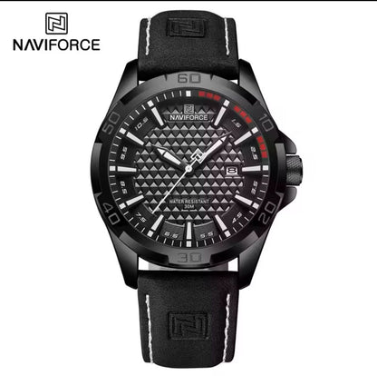 NAVIFORCE 8023 Male Wrist Watches Sports Anti-shock Waterproof Leather Strap Men Fashion Watch