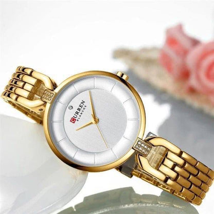 Brand CURREN 9052 Watch for Women 3ATM Waterproof Women's Watches Fashion Stainless Steel Strap Ladies Wristwatch Sports Clock