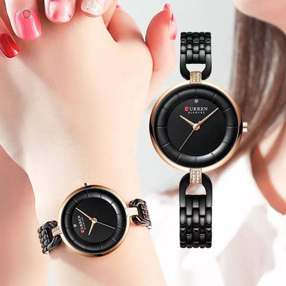 Brand CURREN 9052 Watch for Women 3ATM Waterproof Women's Watches Fashion Stainless Steel Strap Ladies Wristwatch Sports Clock