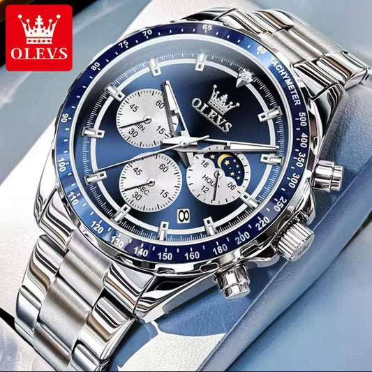High Quality OLEVS 2945 Watches for Men Original Fashion Quartz Wristwatch Waterproof Luminous Date Chronograph