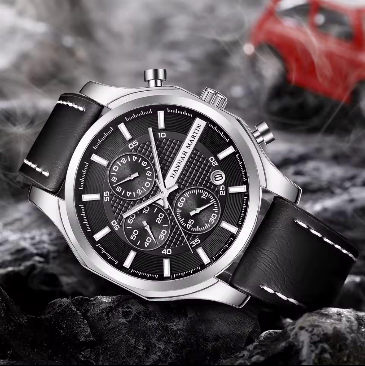 HANNAH MARTIN hm-1432 New Design Casual Men Sport Watch Custom Premium Luxury Chronograph Black Dial Brand Watch